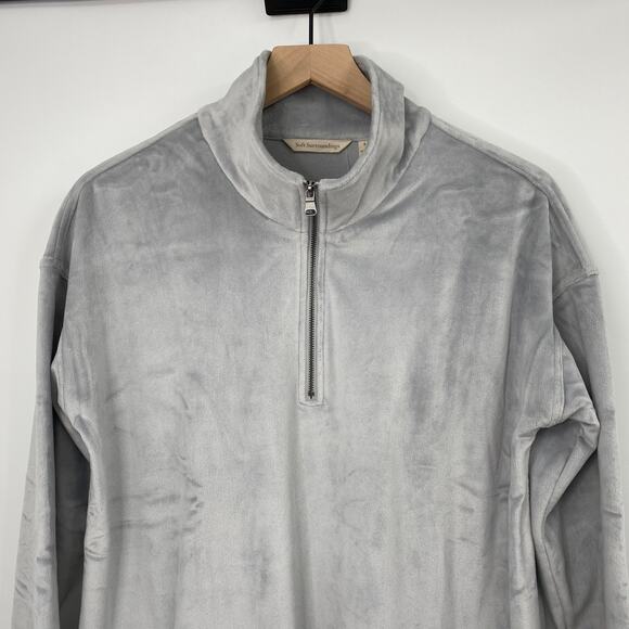 Soft Surroundings Auberon Mini Dress Coziest Zip Up Tunic Pullover Silver NEW S - Picture 5 of 10